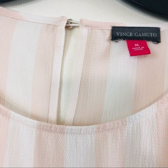SOLD. Vince Cameo Pink & White Stripe Flowy Blouse- Size XL - Picture 6 of 10